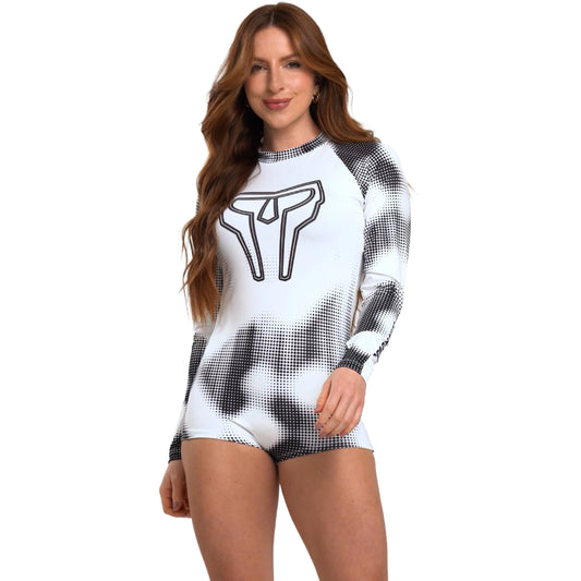 BJJ Bodysuit - Jiu Jitsu Halftone White