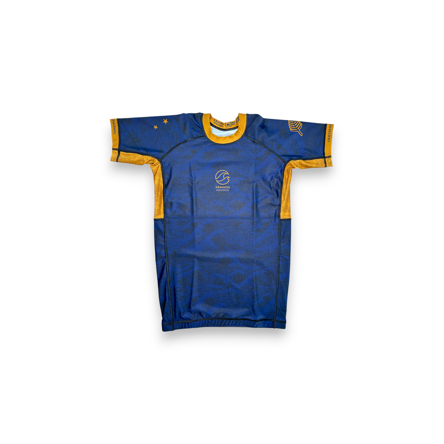 BJJ Rash Guard - Armada First Voyage  - Gold and Blue