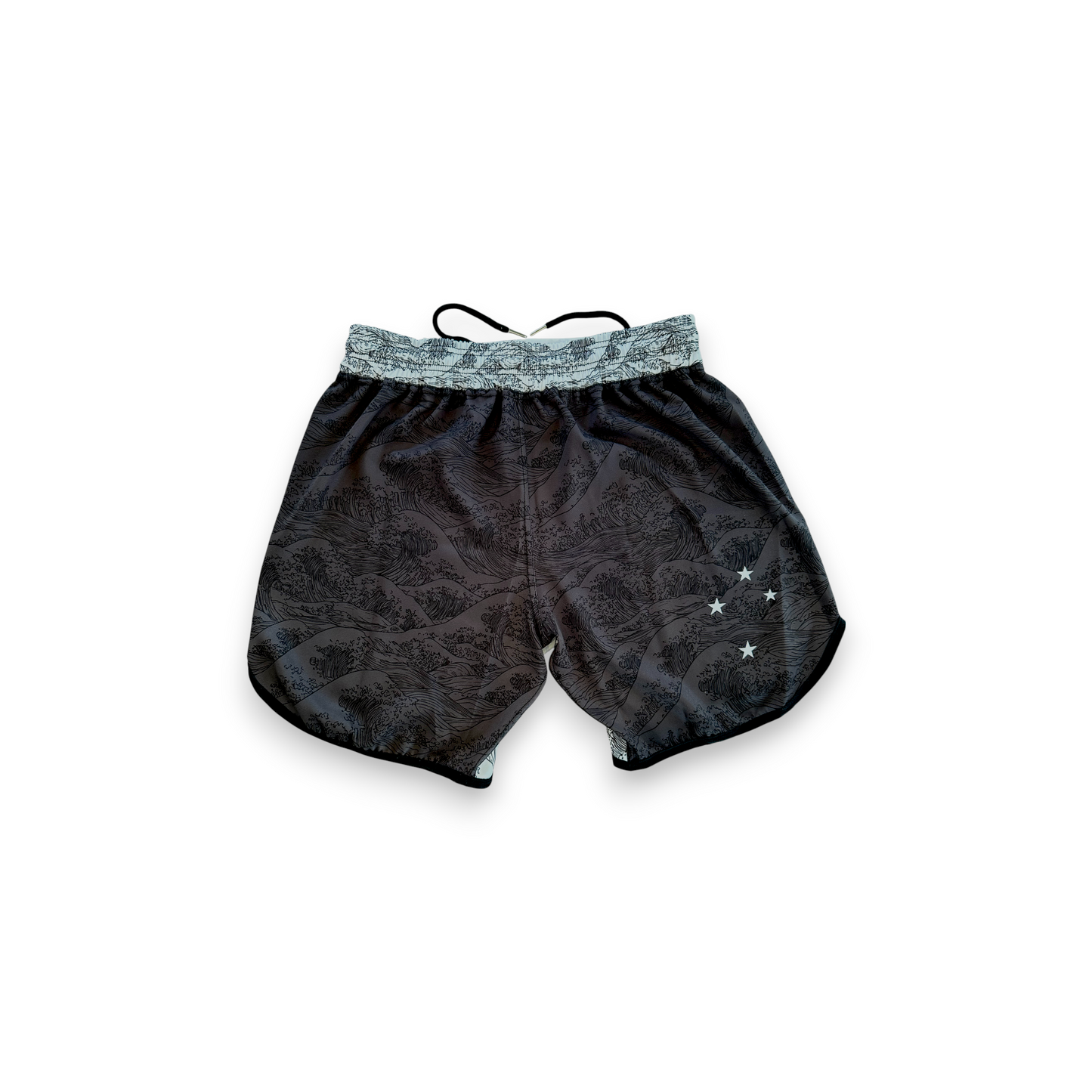 BJJ Shorts - Armada First Voyage  - Black and Gray - Spandex inner lining